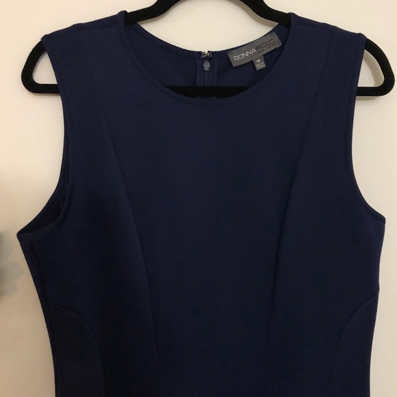 Donna Ricco NY Sleeveless Lace Hem Dress Navy - Picture 6 of 9